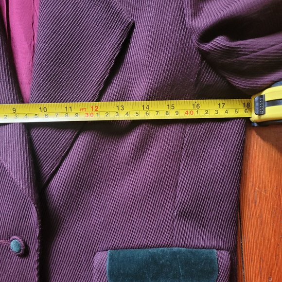 Vintage Alfred Sung Wool Corduroy Velvet Blazer, Small - Picture 5 of 13